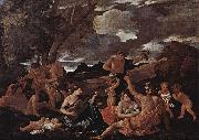 Nicolas Poussin Baccanal mit Lautenspielerin painting